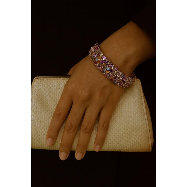2000 - 2009 Bochic “Capri” Vintage Amethyst, Aquamarine & Citrine Bangle Set In 18K Gold & Silver For Sale - Image 5 of 8