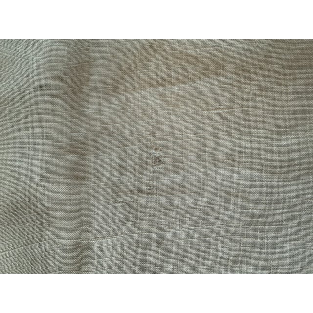 Vintage Linen Square Tablecloth Hand Stitched Monogram & Edging For Sale - Image 9 of 9