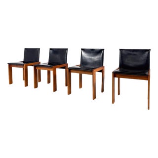 Mid-Century Modern Chairs in the style of Scarpa, 1970s, Set of 4 For Sale
