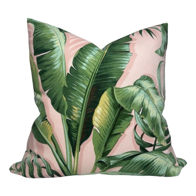 Palm Floral Pillow Cover in Blush, 22x22 Pillow For Sale