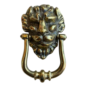 Vintage German Lion's Head Brass Door Knocker
