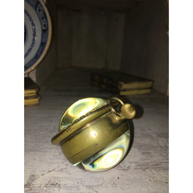 This is a beautiful American-made jeweled ball clock. In working condition, though missing its second hand. Bold blue...