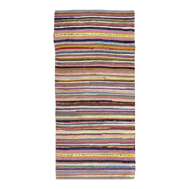 Galerie Shabab Collection Mid-20th Century American Rag Throw Rug For Sale