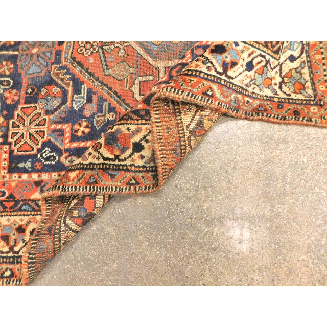 Textile Authentic Antique Hand-Knotted Persian Tribal Qashqai Rug. For Sale - Image 7 of 18