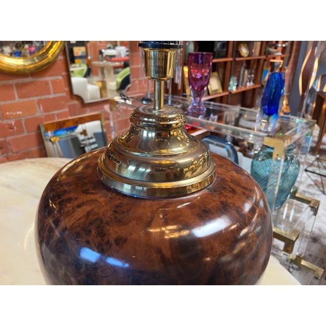 1960s Briar Italian Table Lamp by Tommaso Barbi 1960s For Sale - Image 5 of 8