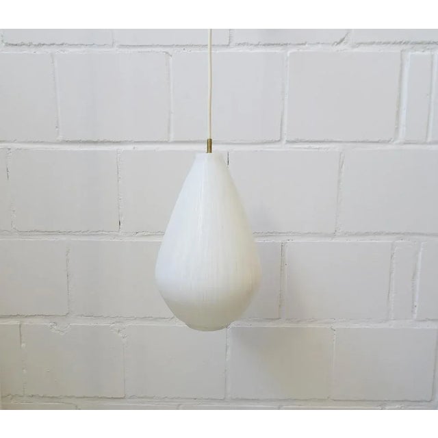 Mid-Century Modern Drop Shape Glass Pendant Lamp, 1950s For Sale - Image 3 of 11