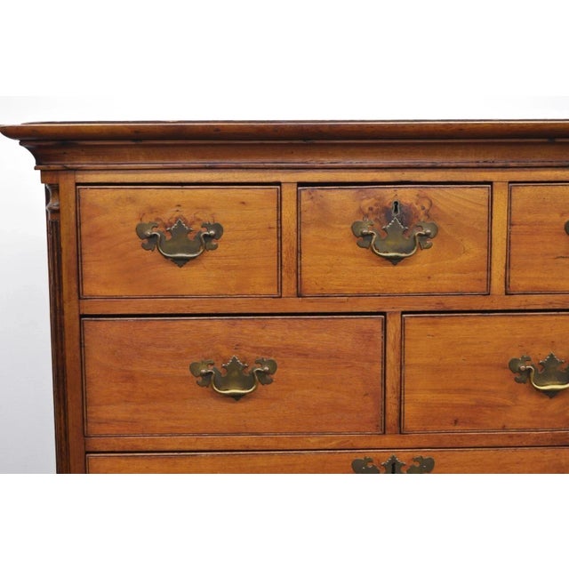 Brown Antique 18th Century Georgian Mahogany Highboy Tall Chest 9 Drawer Dresser For Sale - Image 8 of 12