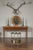 Mid 20th Century Vintage Italian Steel and Bronze Circular Side Table with Swan Necks and Doors For Sale - Image 5 of 12