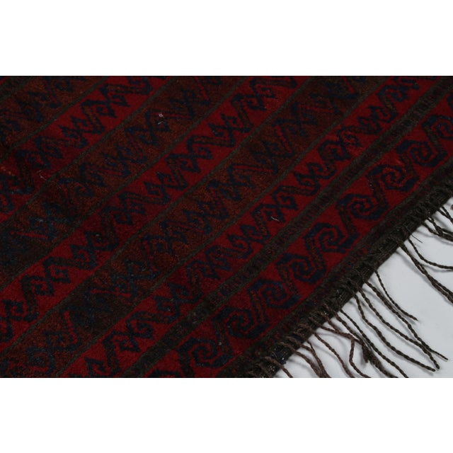 1950s Vintage Baluch Persian Rug in Brown, Red & Blue Patterns by Rug & Kilim For Sale In New York - Image 6 of 8