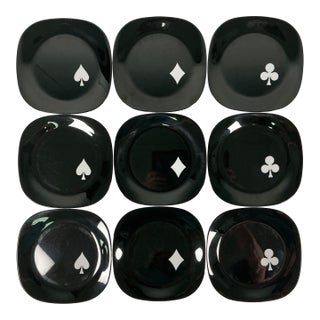 1990s Vintage Americana Contemporary Boho Chic Melamine Snack/Dessert Plates - Set of 10 For Sale