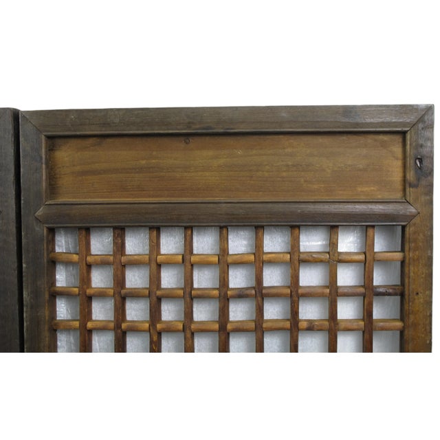 Pair of Vintage Chinese Latticed Screen Panel 6 For Sale - Image 4 of 7