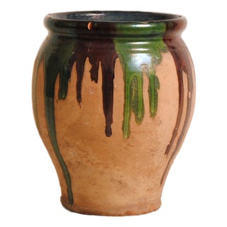 French Glazed Terracotta Planter, 1950s For Sale