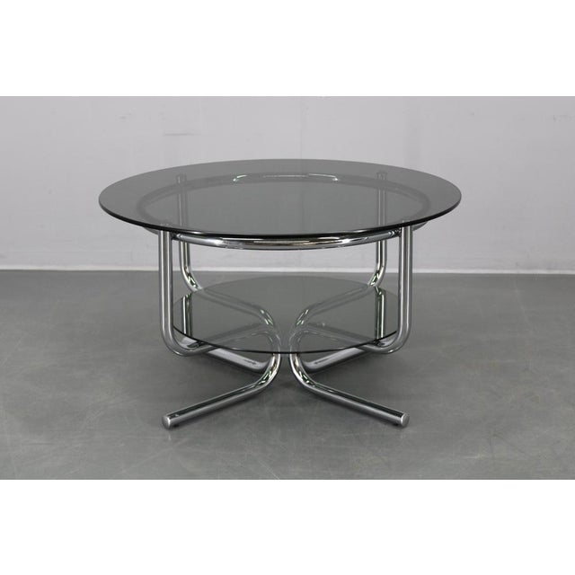 Vintage Italian Chrome Tubular Coffee Table with Smoked Glass, 1970s For Sale - Image 13 of 14