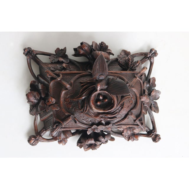 19th Century Swiss Black Forest Jewelry Box in Openly Carved Walnut, 1880 For Sale - Image 12 of 15