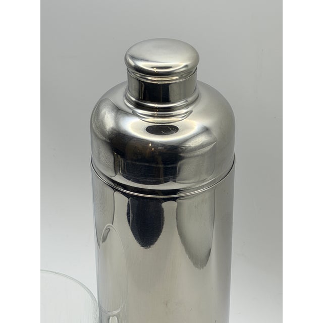Vintage Stainless Steel Bullet Cocktail Shaker | Modernist Barware | 11” Tall For Sale - Image 4 of 7