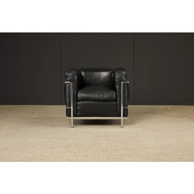 Early Year 'Lc2' Leather Club Chair by Le Corbusier for Cassina, C 1980s, Signed For Sale In Los Angeles - Image 6 of 18