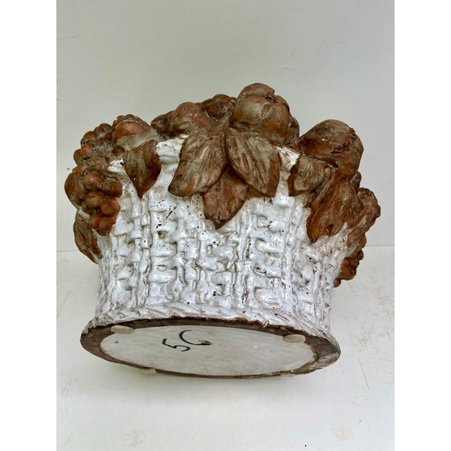 19th Century French Terracotta Fruit Basket Centerpiece Sculpture For Sale - Image 10 of 12
