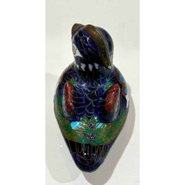 Antique Chinese Cloisonné Bird-Form Lidded Boxes (Pair) Early 20th Century Enamelware For Sale In Atlanta - Image 6 of 9
