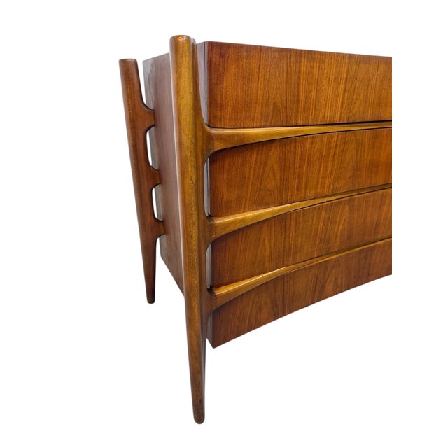 Mid-Century Swedish Modern William Hinn Sculptural Walnut Dresser For Sale In Philadelphia - Image 6 of 13