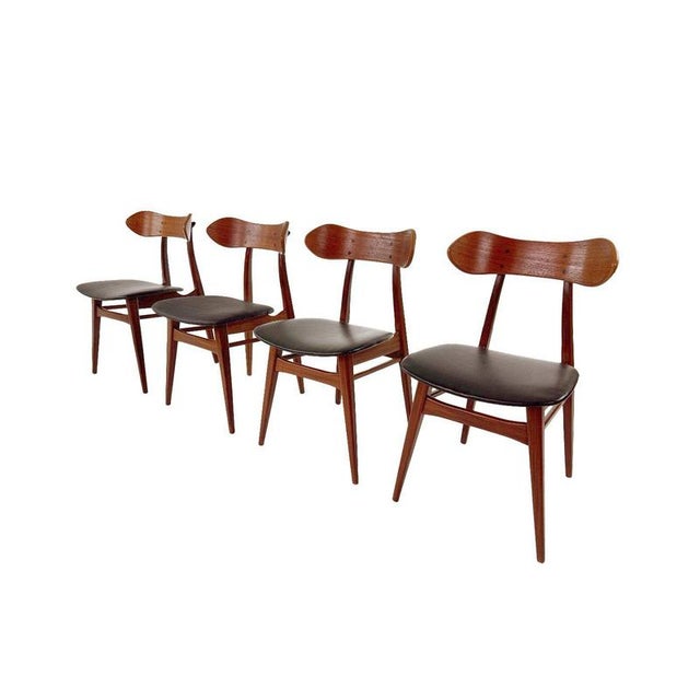 Wood Kastrup Dining Chairs by Louis Van Teeffelen for Wébé, 1960s, Set of 4 For Sale - Image 7 of 12