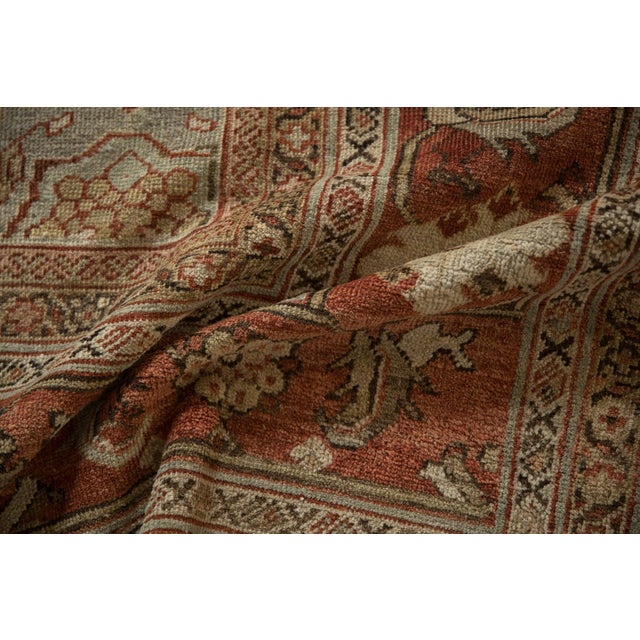 Jade Vintage Distressed Mahal Carpet - 8'10" X 11'8" For Sale - Image 8 of 12
