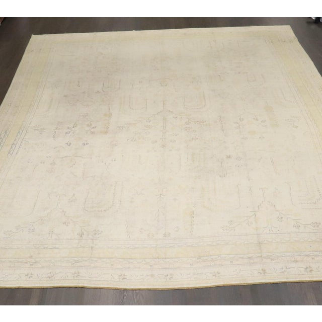 Antique Zabihi Collection Oversize Square Turkish Oushak Rug - 13'2" x 15'6" For Sale - Image 4 of 11
