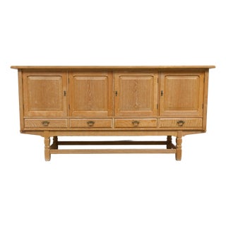 Mid-Century Brutalist Danish Oak Sideboard by Henning Kjærnulf for EG, 1960s For Sale