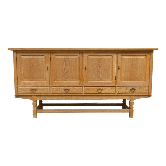Mid-Century Brutalist Danish Oak Sideboard by Henning Kjærnulf for EG, 1960s For Sale