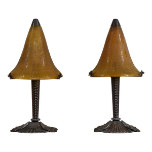 1920s Louis Katona & Daum French Art Deco Lamp - A Pair