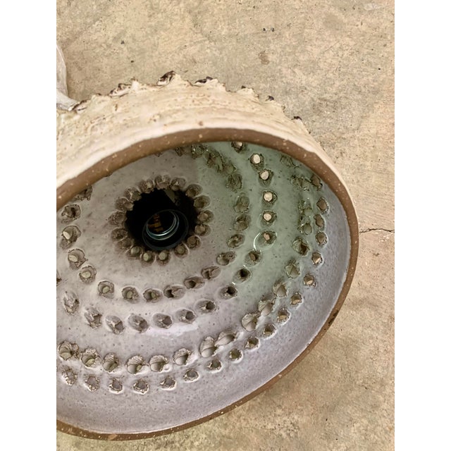Brutalist Danish Ceramic Pendant Lamp For Sale - Image 9 of 9