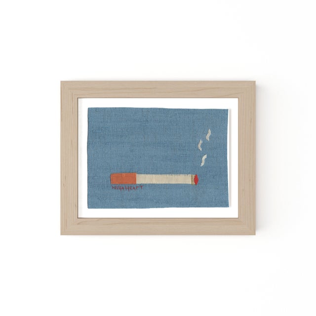 Mildred the Rust Cigarette by Willa Heart in Natural Frame, Mini Art Print For Sale