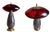 Metal Art Glass Abstract Red Mushroom Table Lamp For Sale - Image 7 of 12