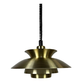 Danish Brushed Aluminium Pendant Lamp, 1970s For Sale