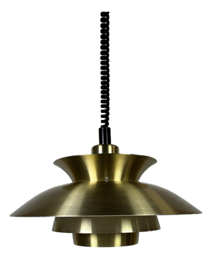 Danish Brushed Aluminium Pendant Lamp, 1970s