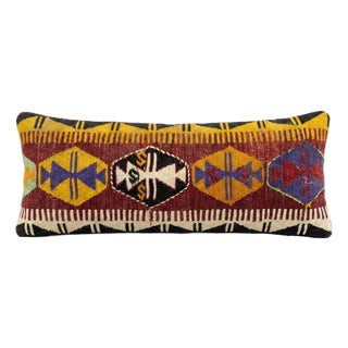 Bohemian Long Turkish Kilim Bedding Pillow Cover 14'' X 35'' For Sale