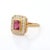 18k Yellow Gold Octagon Cut Ruby Diamond Engagement Ring Size 7 For Sale - Image 10 of 11
