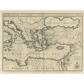 Antique Map of Eastern Mediterranean and Asia Minor by Benedictine, 1725 For Sale