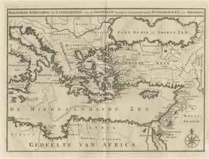 Antique Map of Eastern Mediterranean and Asia Minor by Benedictine, 1725