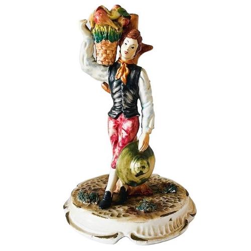 Mid-Century Italian Young Man with Fruit Figurine from Bassano, 1950s For Sale - Image 11 of 11