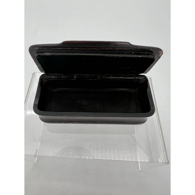 Mid 19th Century Antique Victorian Era Solid Horn Snuff Box Pique Inlay For Sale - Image 5 of 12