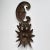 Vintage Haitian Folk Art Metal Sculpture - "Moon and Sun" Handcrafted Oil Drum Metal Art, Mid-20th Century 13.5"H × 5.75"W...