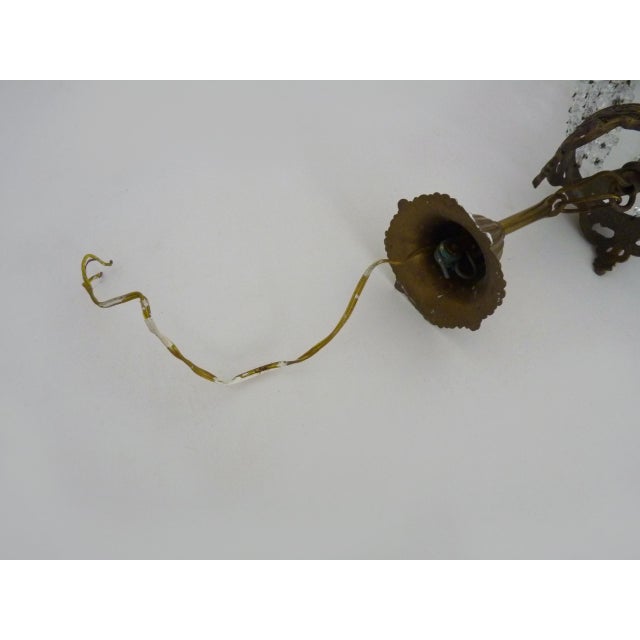 Antique Italian Hot Air Balloon Chandelier with Glass Pendants. 1950s-1960s For Sale - Image 9 of 10