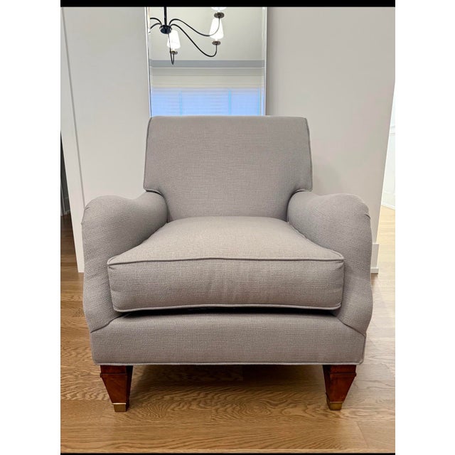 Massoud English Roll Arm Club Chairs- A Pair For Sale - Image 12 of 12