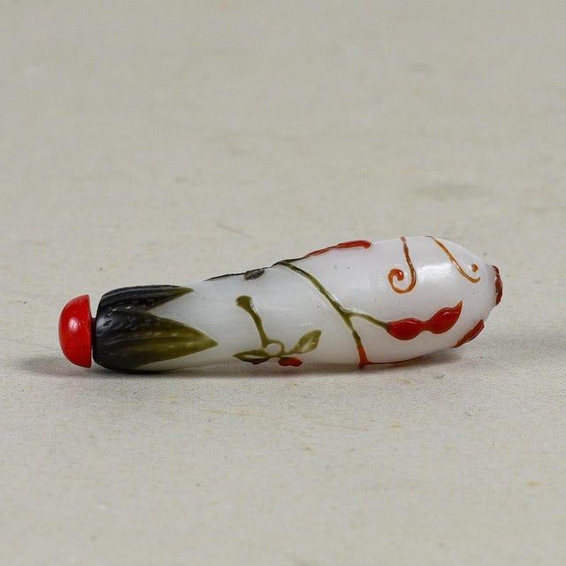 Decorated Chinese Glass Snuff Bottle For Sale - Image 3 of 9