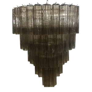 Contemporary Fume’ “Tronchi” Murano Glass Chandelier