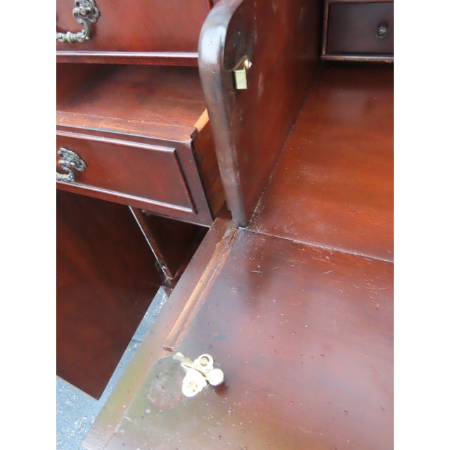 Union National Flame Mahogany 2 Part Breakfront China Display Cabinet 6666 For Sale - Image 16 of 18