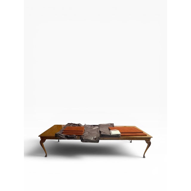 1990s Baker Furniture Stately Homes Walnut Extendable Dining Table For Sale In Boston - Image 6 of 14