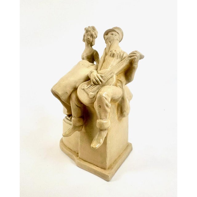 Ceramic Guitar Flirt Scene Figurine in Ceramic, 1950s For Sale - Image 7 of 13