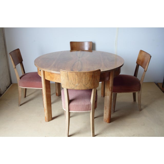 Round Extendable H-183 Dining Table in Walnut by Jindrich Halabala for Up Závody, 1930s For Sale - Image 14 of 18