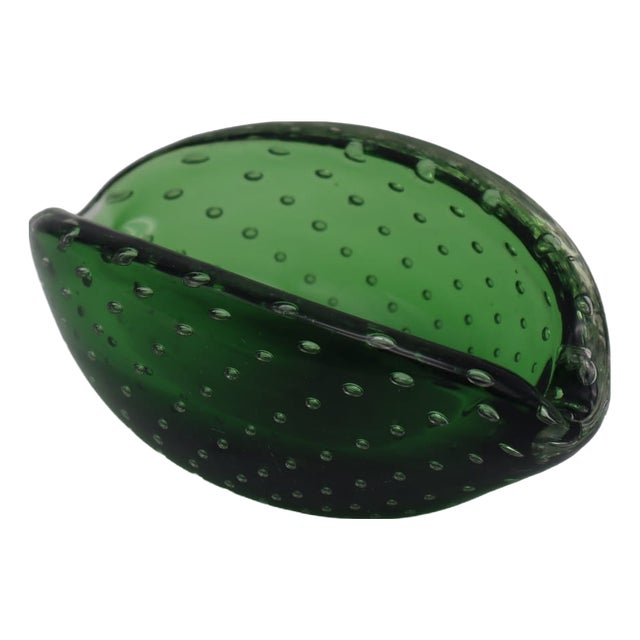 Green Sommerso Murano Glass Ashtray, Italy, 1960s For Sale